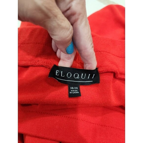 Eloquii Maxi Skirt Red Knit Side Slit Stretchy Women's 18 20 - Picture 5 of 7